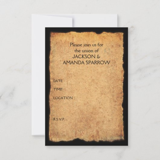 Invitation mariage de pirate (Dos)