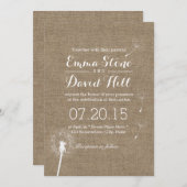 Invitation Mariage de pissenlit élégant soufflant sur toile d (Devant / Derrière)