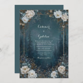 Invitation Mariage de pivoine céleste enchantée de la forêt (Devant / Derrière)