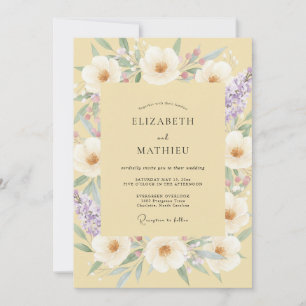 Invitation Mariage de Pivoine Lilas Jaune Beurre