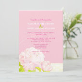 Invitation Mariage de pivoine rose printemps (Debout devant)