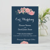 Invitation Mariage de pivoines à fleurs arrière - plans modif (Debout devant)