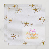 Invitation Mariage de PixDezines Starfish+sable blanc/plage (Devant / Derrière)