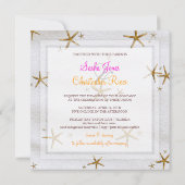 Invitation Mariage de PixDezines Starfish+sable blanc/plage (Dos)