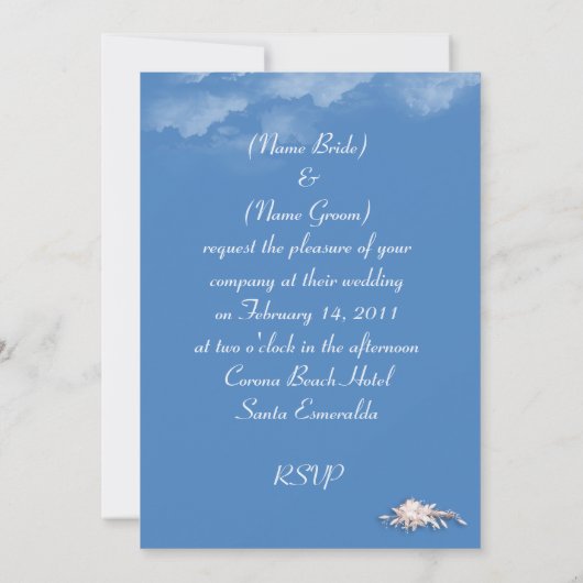 Invitation Mariage de plage (Dos)