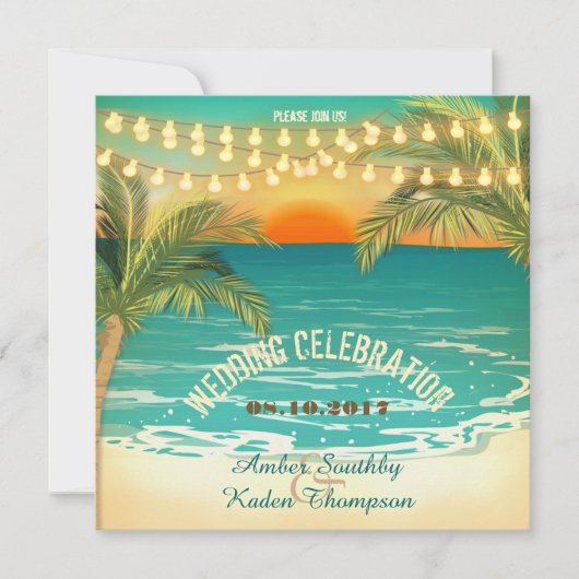 Invitation Mariage de plage (Devant)