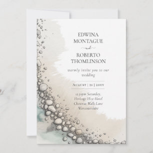 Invitation Mariage de plage à HHS Coastal Pebble Shore Waterc