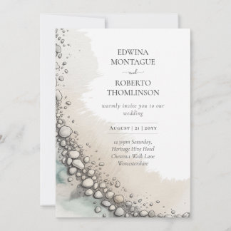 Invitation Mariage de plage à HHS Coastal Pebble Shore Waterc