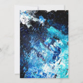 Invitation Mariage de plage acrylique bleu marine de brushstr (Dos)