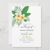 Invitation Mariage de plage Aloha à l'aquarelle (Devant)