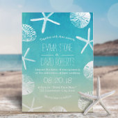 Invitation Mariage de plage Aquarelle Starfish & Seashells