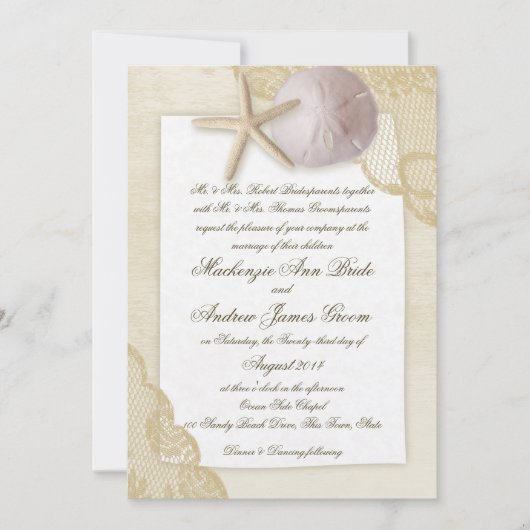 Invitation Mariage de plage au trésor (Devant)