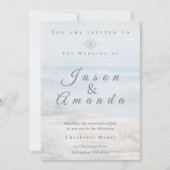 Invitation Mariage de plage aux aquarelles douces (Devant)