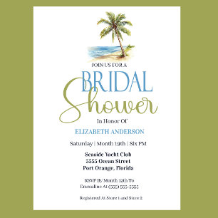 Invitation Mariage de plage aux palmiers