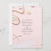 Invitation Mariage de plage avec code QR RSVP Rose poudré (Devant)