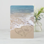 Invitation Mariage de plage avec le coeur (Debout devant)