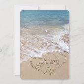 Invitation Mariage de plage avec le coeur (Devant)
