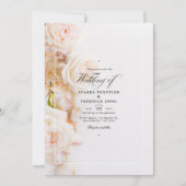 Invitation Mariage de plage avec QR Code RSVP Fleurs Élégante (Devant)