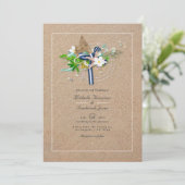 Invitation Mariage de plage avec QR Code RSVP pour un été fra (Debout devant)