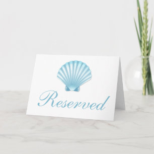 Invitation Mariage de plage bleu coquillage nautique réservé