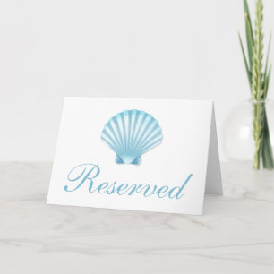Invitation Mariage de plage bleu coquillage nautique réservé