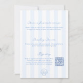 Invitation Mariage de plage bleu et blanc (Dos)