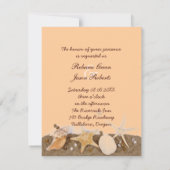Invitation mariage de plage coquillages nautiques élégant toi (Dos)