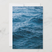 Invitation Mariage de plage côtier bleu marine élégant (Dos)