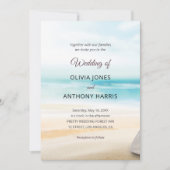 Invitation Mariage de plage côtier élégant (Devant)