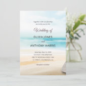 Invitation Mariage de plage côtier élégant (Debout devant)