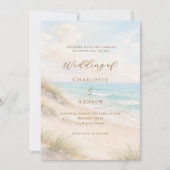 Invitation Mariage de plage côtière (Devant)