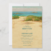 Invitation Mariage de plage côtière à l'aquarelle (Devant)