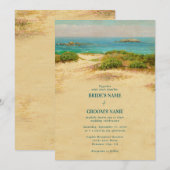 Invitation Mariage de plage côtière à l'aquarelle (Devant / Derrière)
