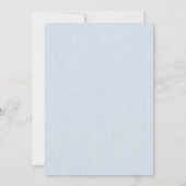 Invitation Mariage de plage côtière florale bleu blanc (Dos)