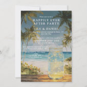Invitation Mariage de plage dans un pot Mason pour la récepti (Devant)