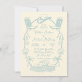 Invitation Mariage de plage de Cowboy sur la côte tropicale d (Devant)