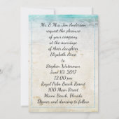 Invitation Mariage de plage de destination avec mariée et fil (Dos)
