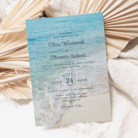 Invitation Mariage de plage de destination de l'océan tropica