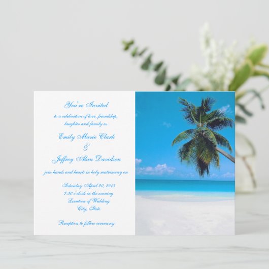 Invitation Mariage de plage de destination d'invitation (Debout devant)