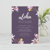 Invitation Mariage de plage de fleurs tropicales Aloha Hawaï (Debout devant)