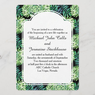 Invitation Mariage de plage de l'île d'Hawaiian Monsterra Del
