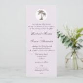 Invitation Mariage de plage de palmier Invitiation - (Debout devant)