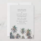 Invitation Mariage de plage de palmiers tropicaux (Devant)