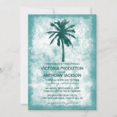Invitation Mariage de plage de palmiers tropicaux (Devant)