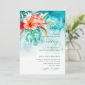 Invitation Mariage de plage de PixDezines Tropical Paradise (Debout devant)