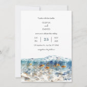 Invitation Mariage de plage de sable chatoyant de poissons tr (Devant)