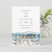 Invitation Mariage de plage de sable chatoyant de poissons tr (Debout devant)