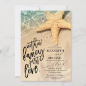 Invitation Mariage de plage de sable de mer (Devant)