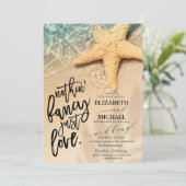 Invitation Mariage de plage de sable de mer (Debout devant)