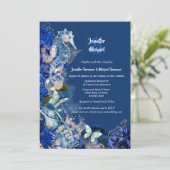 Invitation Mariage de plage de Seahorse papillon bleu orange (Debout devant)